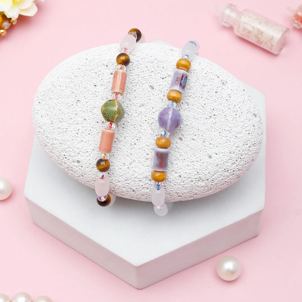  Set of 2 Earthy Gemstone Bead Rakhi