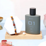 Archies 01 Zeroone Perfume & Wood Beaded Rakhi - Perfume Gift Combo for Brother