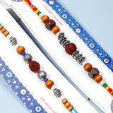 Oxidised Silver & Rudraksha Bead Rakhi Set