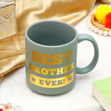Blue Bead Rudraksha Rakhi Gift Set for Brother with Mug