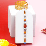 Silver Bead Rudraksha Rakhi for Brother with Best Brother Ever Mug