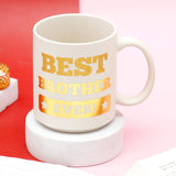 Silver Bead Rudraksha Rakhi for Brother with Best Brother Ever Mug