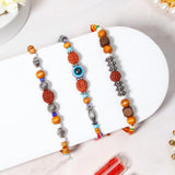 Pack of 3 Rustic Rudraksha Bead Rakhis
