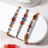 Pack of 3 Rustic Rudraksha Bead Rakhis