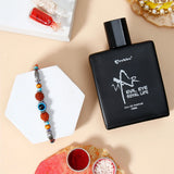 Evil Eye Rudraksha Rakhi for Brother with Perfume - UXR Royal Life Rakhi Gift Set