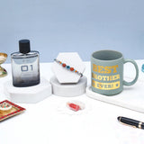 Rudraksha Evil Eye Beaded Rakhi & Archies 01 Perfume Mug Set