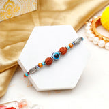 Evil Eye Rudraksha Rakhi for Brother with Best Brother Ever Mug - Rakhi Gift Set