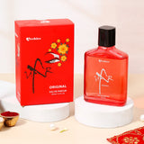 Rakhi Gift Set for Brother - Ruby Mandala Charm Rakhi & UXR Original Perfume