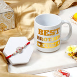 Designer Rakhi for Brother with Best Brother Ever Mug - Ruby Rakhi Gift Set