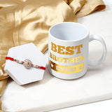 Designer Rakhi for Brother with Best Brother Ever Mug - Ruby Rakhi Gift Set