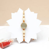 Premium Rakhi for Brother with Best Brother Ever Mug - Turquoise Medallion Rakhi