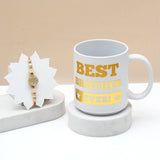 Premium Rakhi for Brother with Best Brother Ever Mug - Turquoise Medallion Rakhi