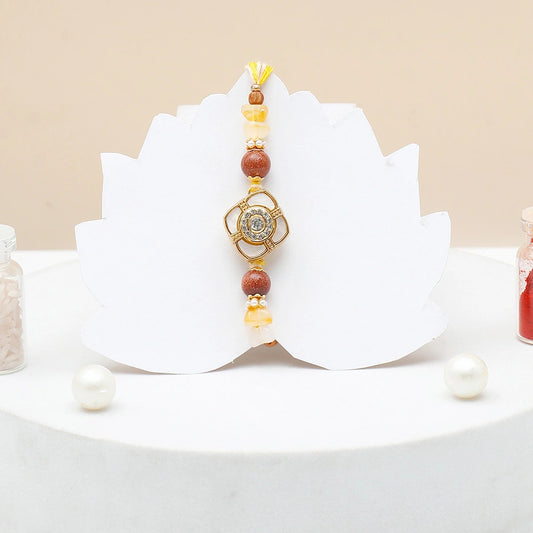 Spinning Rakhi for Brother with Best Brother Ever Mug - Golden Rakhi Gift Set