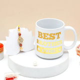 Goldstone Rakhi Gift Set for Brother with Mug - Golden Flower Designer Rakhi