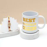 Goldstone Rakhi Gift Set for Brother with Mug - Golden Flower Designer Rakhi