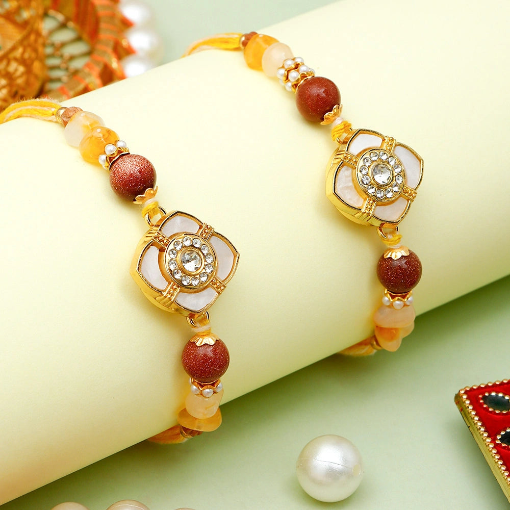 Pack Of 2 Caramel Spinning Rakhi