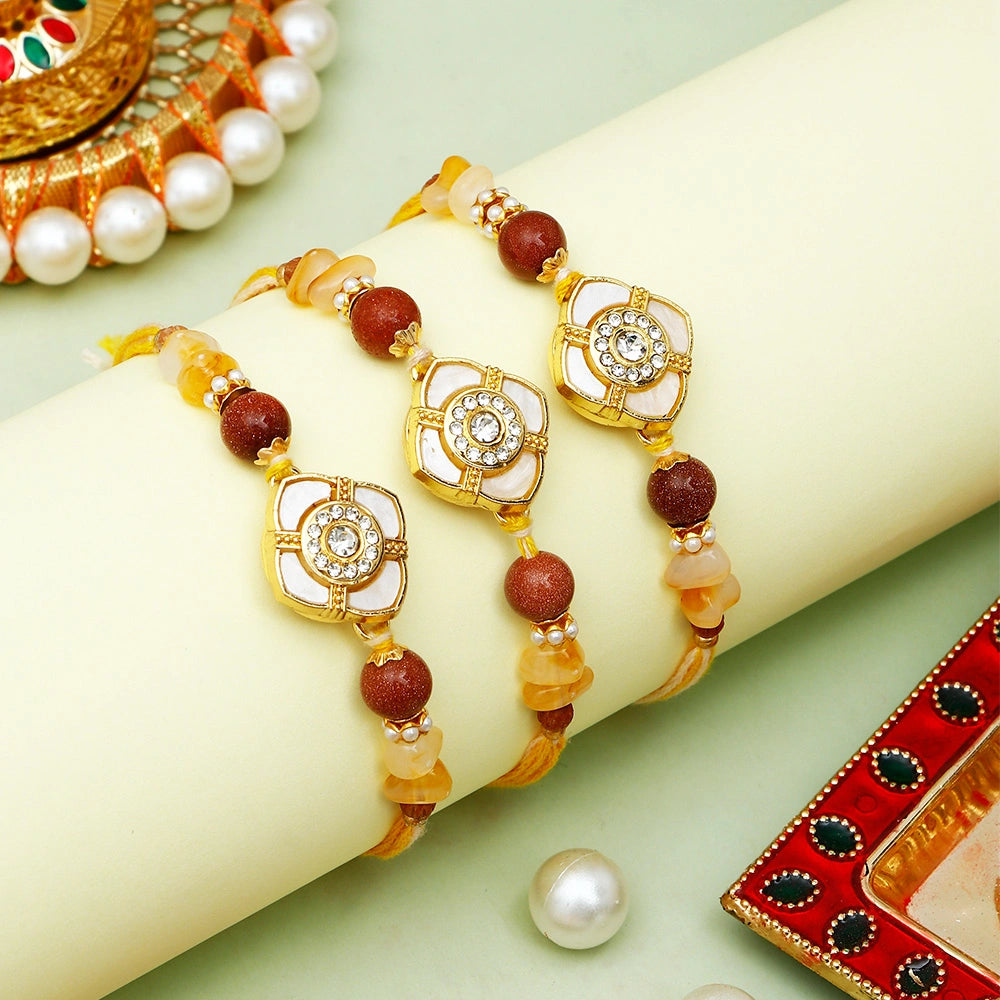 Pack Of 3 Caramel Spinning Rakhi
