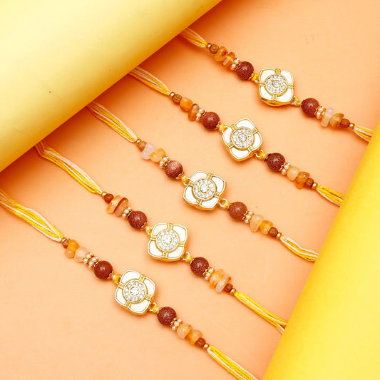 Pack Of 5 Caramel Spinning Rakhi