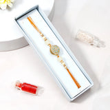 Golden Rudraksha Medallion Tassel Rakhi Set