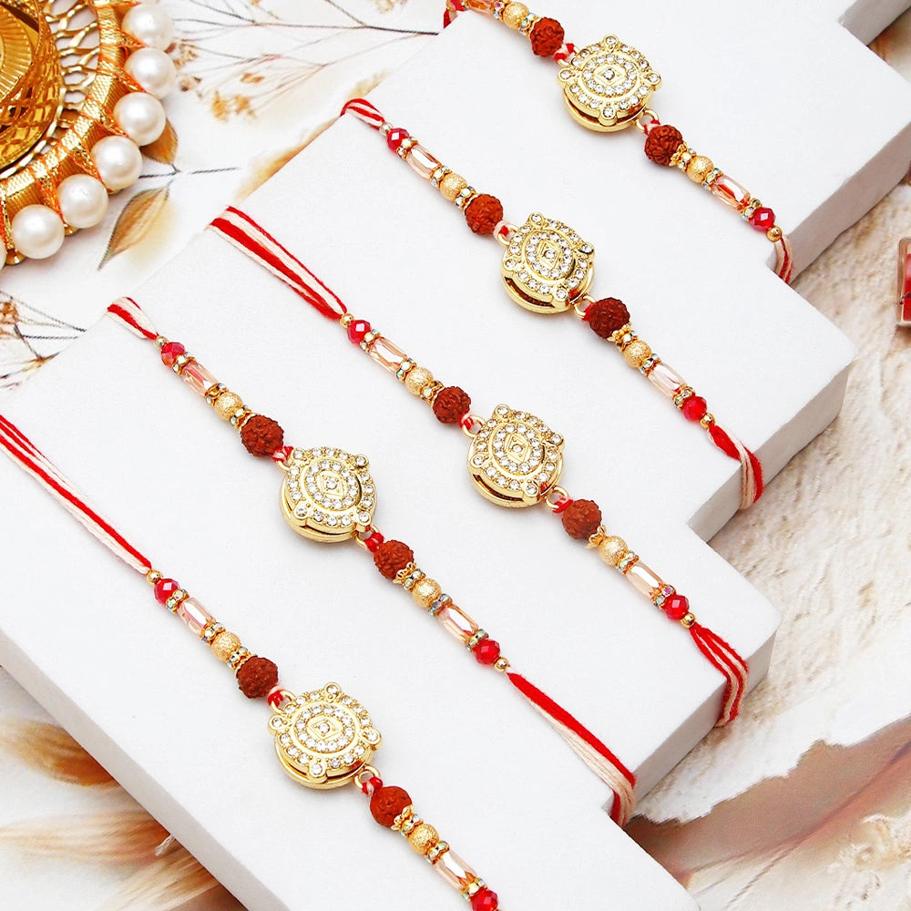 Pack Of 5 Stone Embeded Rakhi