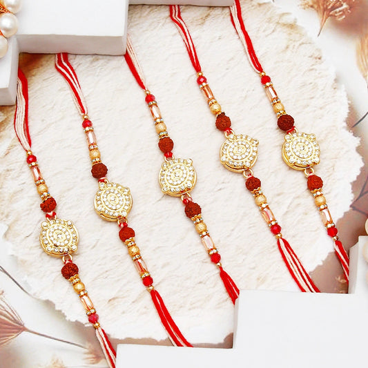 Pack Of 5 Stone Embeded Rakhi