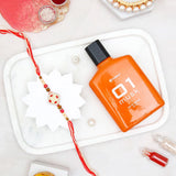 Red Enamel Designer Rakhi Gift Set for Brother with Archies 01 Musk Perfume