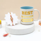 Pearl Spinning Rakhi for Brother with Best Brother Ever Mug