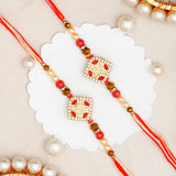 Pack Of 2 Traditional Stone Spinning Rakhi