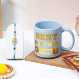 Evil Eye Rakhi for Brother with Best Brother Ever Mug - Golden Teardrop Rakhi