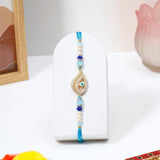 Evil Eye Rakhi for Brother with Best Brother Ever Mug - Golden Teardrop Rakhi