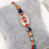 Red Pave Evil Eye Charm Rakhi & UXR Royal Life Perfume Mug Set