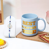 Navy Evil Eye Rakhi for Brother with Best Brother Ever Mug - Medallion Rakhi