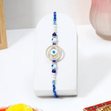 Navy Evil Eye Rakhi for Brother with Best Brother Ever Mug - Medallion Rakhi