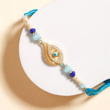 Double Ring & Teardrop Evil Eye Rakhi Set