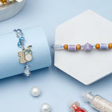 Crystal Swan Charm & Lavender Ceramic Bead Rakhi Set