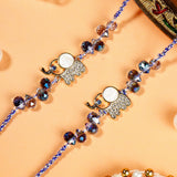 Pack Of 2 Elephant Blue Stone Rakhi