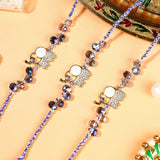 Pack Of 3 Elephant Blue Stone Rakhi