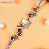Pack Of 5 Elephant Blue Stone Rakhi