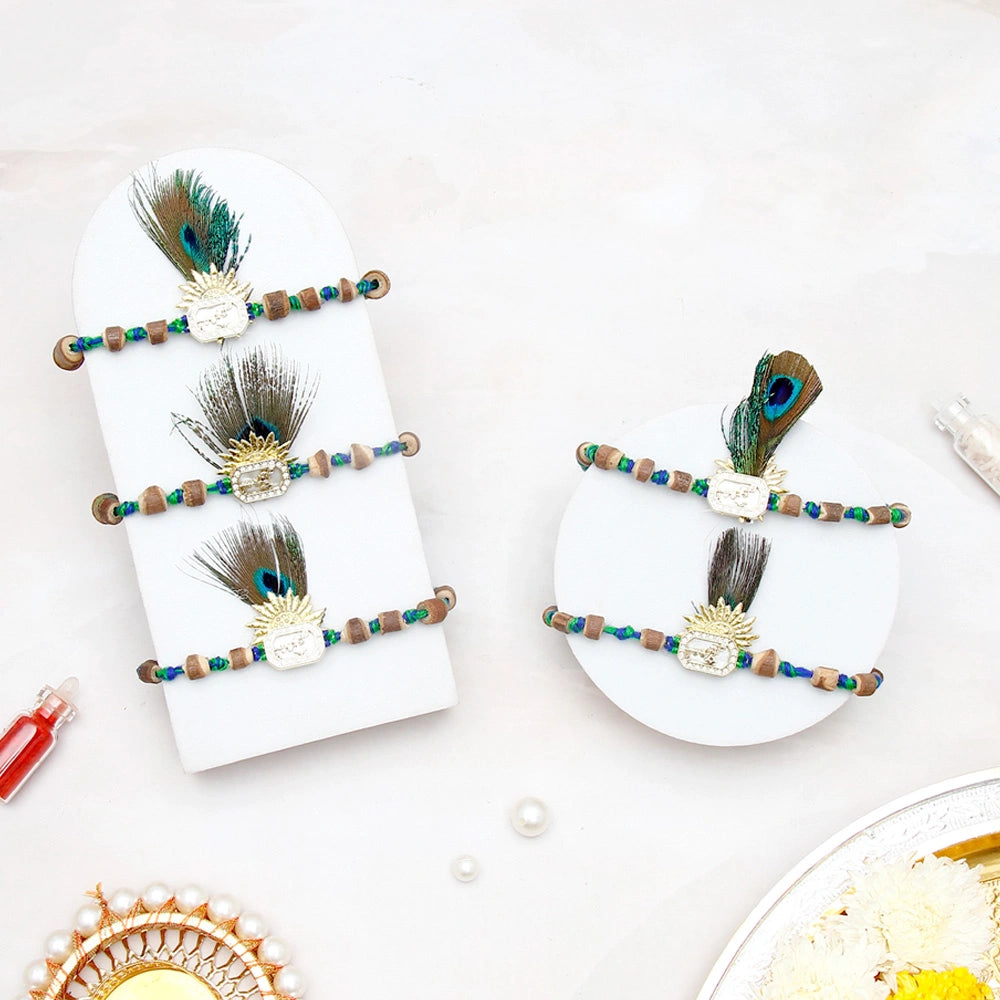 Pack Of 5 Krishna Morpankh Rakhi