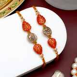 Pack Of 2 Red Leaf Stone Rakhi