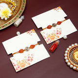 Pack Of 2 Red Leaf Stone Rakhi