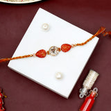 Pack Of 3 Red Leaf Stone Rakhi