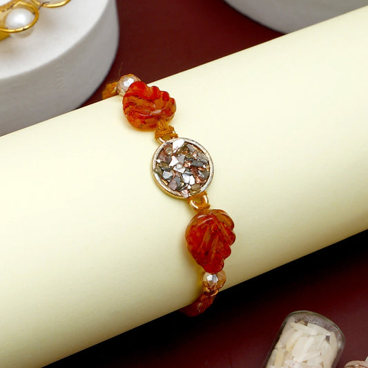 Red Leaf Stone Rakhi