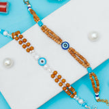 Twin Strand Wooden Evil Eye Rakhi Set