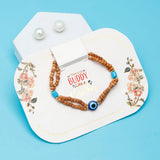 Twin Strand Wooden Evil Eye Rakhi Set