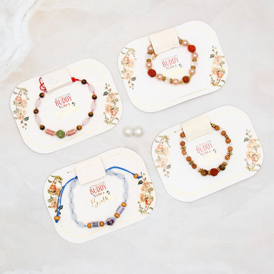 Ivory Quartet Charm Rakhi Set