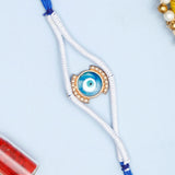 Evil Eye Charm Rakhi with White Dori
