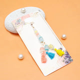 Silver Medallion & Pastel Floral Tassel Rakhi Set