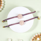 Pack Of 2 Blush Bloom Crystal Rakhi
