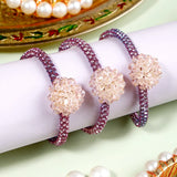 Pack Of 3 Blush Bloom Crystal Rakhi